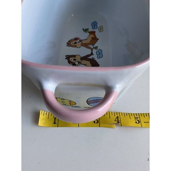 Disney Chip & Dale Easter Large 9"x 5" Ceramic Baking Loaf Bread Pan Dish NEW - Picture 10 of 11